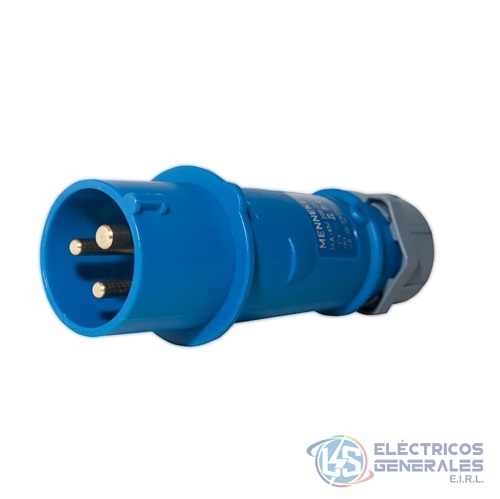 ENCHUFE 16A 2P+T 250V AZUL 6H I44 MENNEKES