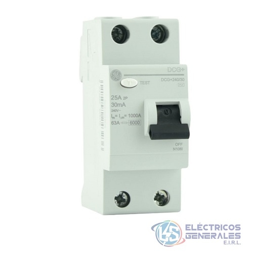 INTERRUPTOR DIFERENCIAL 2P 25-40-63AMP 30MA GENERAL ELECTRIC