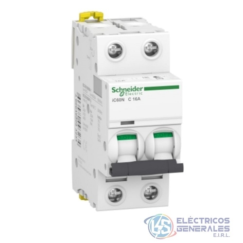 INTERRUPTOR TEMOMAGNETICO T/RIEL 2P-16-20-25-32-40-50-63A 230/440VAC 20/6KA IC60N SCHNEIDER ELECTRIC