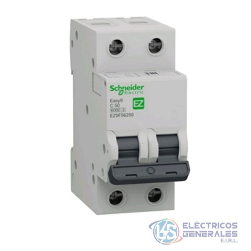 INTERRUPTOR TERMOMAGNETICO T/RIEL 2P 16-20-25-32-40-50-63AMP  2307400VAC 10/6KA  SCHNEIDER ELECTRIC