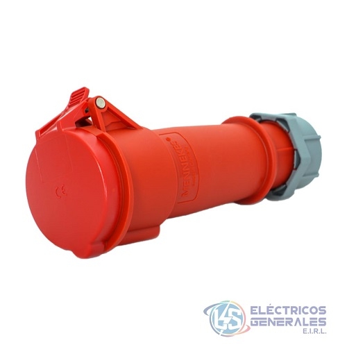 TOMACORRIENTE AEREO 16A 3P+T 415V ROJO IP44 MENNEKES