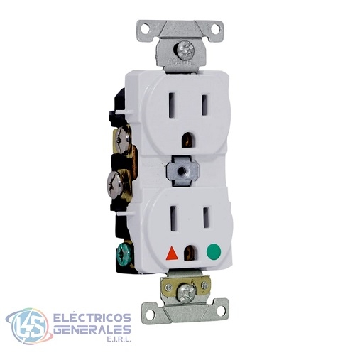 TOMACORRIENTE DOBLE EMP. G/HOSPITALARIO T/ AISALDA 2X15A 125V BLANCO LEVINTON