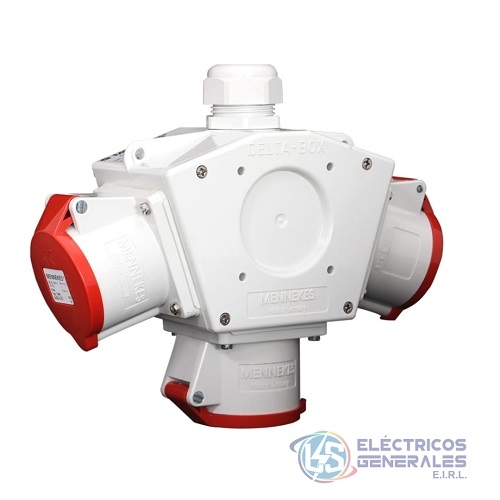 TOMACORRIENTE TRIPLE AEREO (PULPO) 32A 3P+T 415V ROJO 6H IP44 MENNEKES